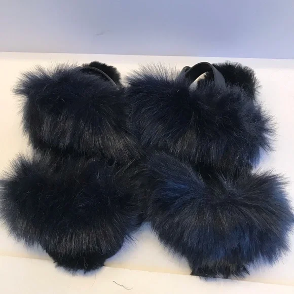 Kurt Geiger Kuddly Faux Fur Sandals - Picture 2 of 4
